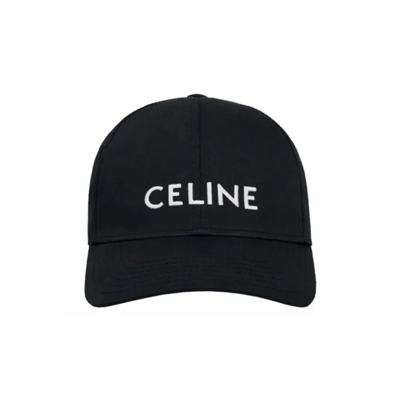 CELINE Cotton Baseball Cap Black-0