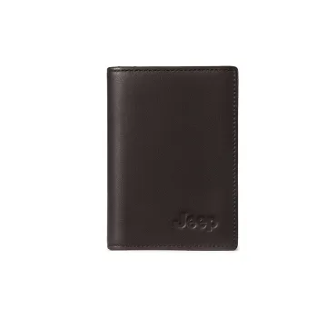 Jeep Genuine Leather Card Holder Small Size Men's Coffee