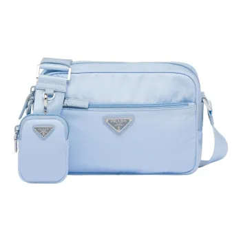 PRADA Recycled Nylon Fabric Crossbody Bag Shoulder Bag Women's Sky Blue