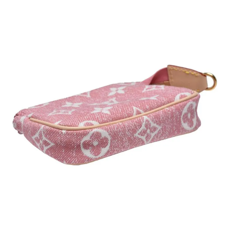 LOUIS VUITTON Micro Pochette Accessoires Denim Jacquard Pink-6