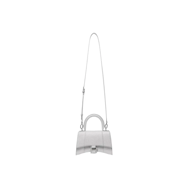 Balenciaga Hourglass Polyester With Polyurethane Shoulder Bag, Crossbody Bag, Handbag Extra Small Women's Silver-5