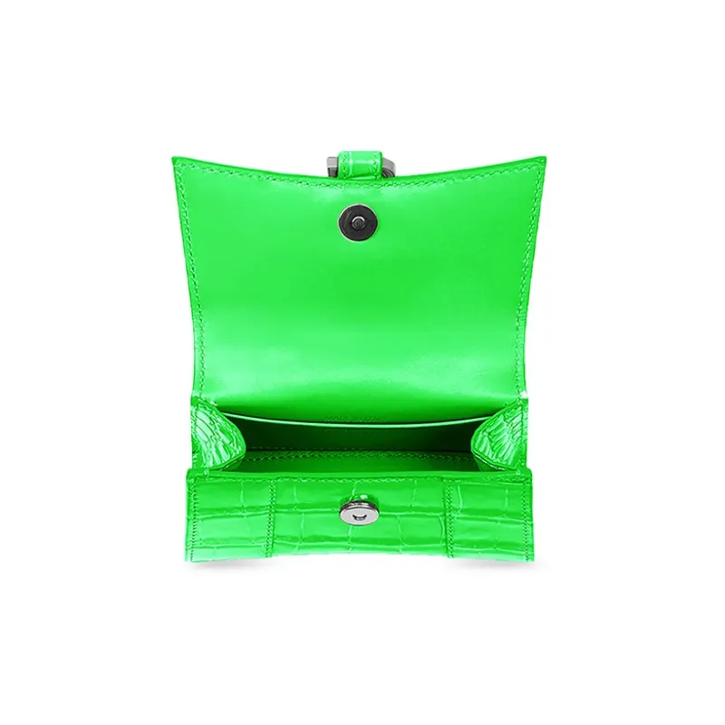 Balenciaga Hourglass Cow Leather Shoulder Bag Crossbody Bag Handbag Mini Women's Neon Green-4