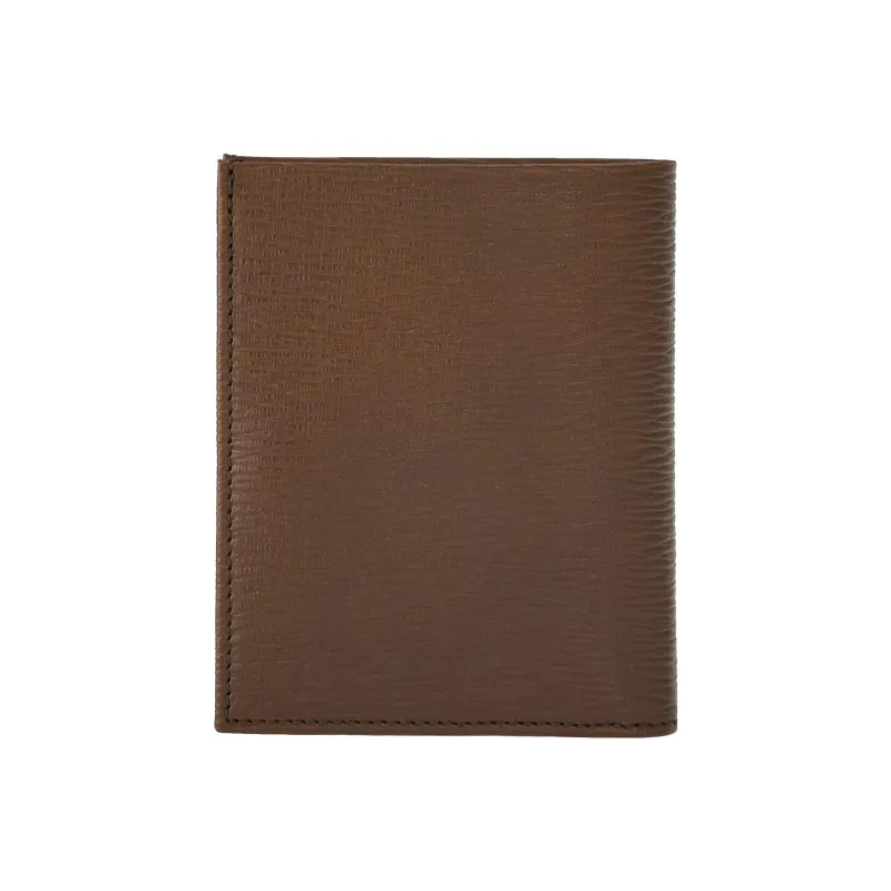 FERRAGAMO GANCINI Cow Leather Wallet Trumpets Men's Brown-2