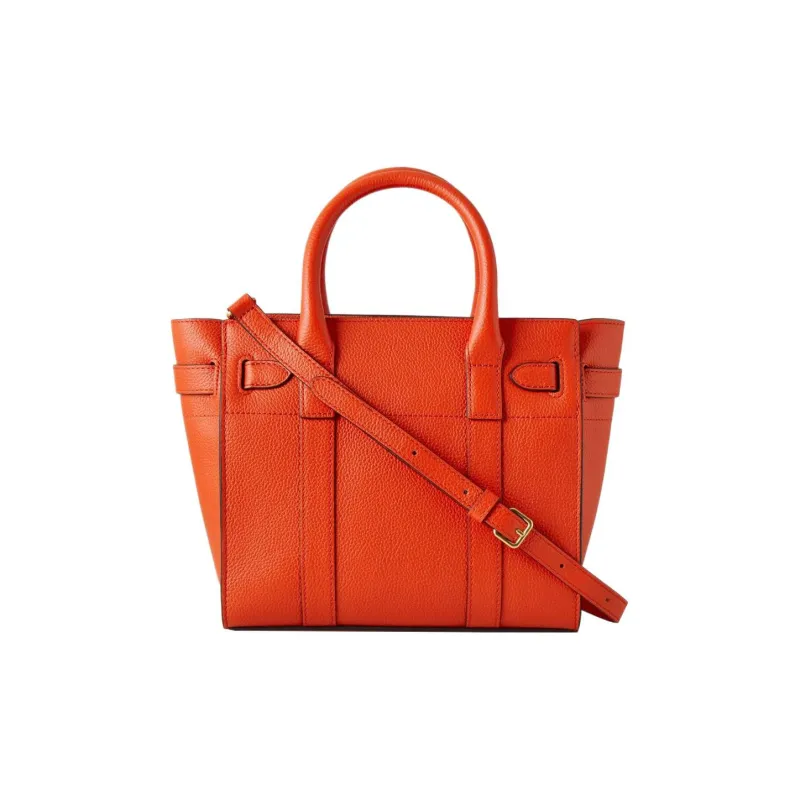 Mulberry Bayswater Grained Cow Leather Shoulder Bag Crossbody Bag Handbag Small Size Women's Coral Orange-1