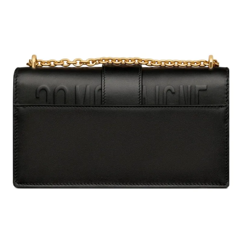 DIOR 30 Montaigne Cow Leather Chain Bag, Shoulder Bag, Crossbody Bag Trumpets Women's Black-3