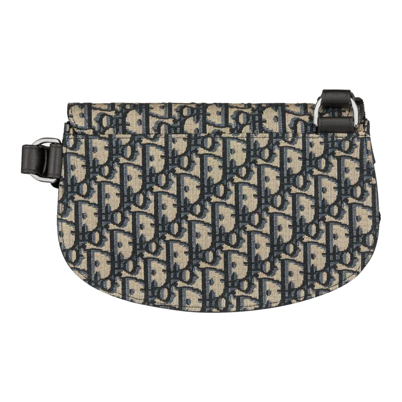 DIOR Jacquard Canvas Saddle Bag, Fanny Pack, Sling Bag, Canvas Bag, Shoulder Bag, Crossbody Bag Men's Black/Beige-1