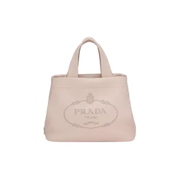 PRADA Leather Tote Bag Shopping Bag Shoulder Bag Handbag Medium Size Women's Light Pink