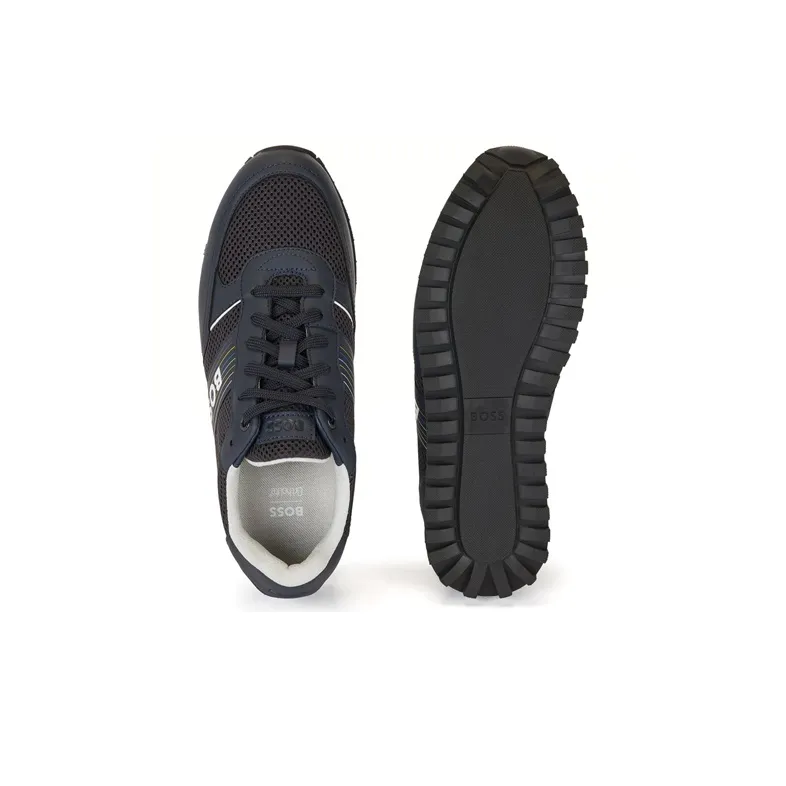 HUGO BOSS Cushioning Wear-Resistant Low-Top Sports Casual Shoes Men's Navy Blue-4