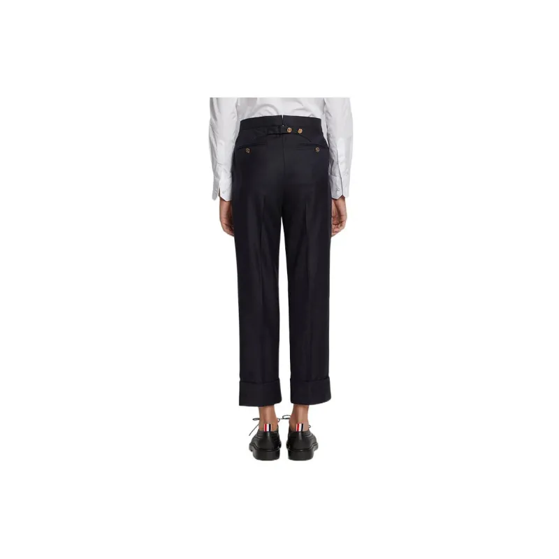 THOM BROWNE Super 120s Cropped Wool Trousers-1