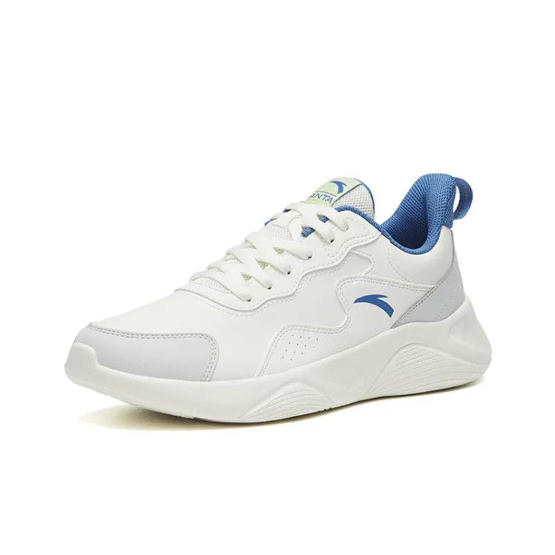 Anta Cushioned Wear Resistant Support Low Top Casual Running Shoes Men's White Gray-2