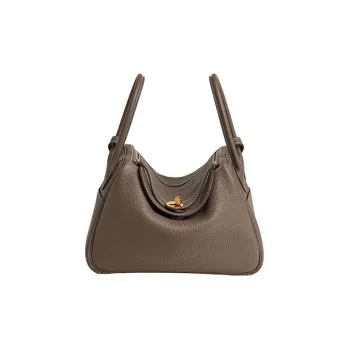 HERMES Lindy Clemence Leather Handbag Shoulder Bag Women's 18 Etoupe Elephant Gray