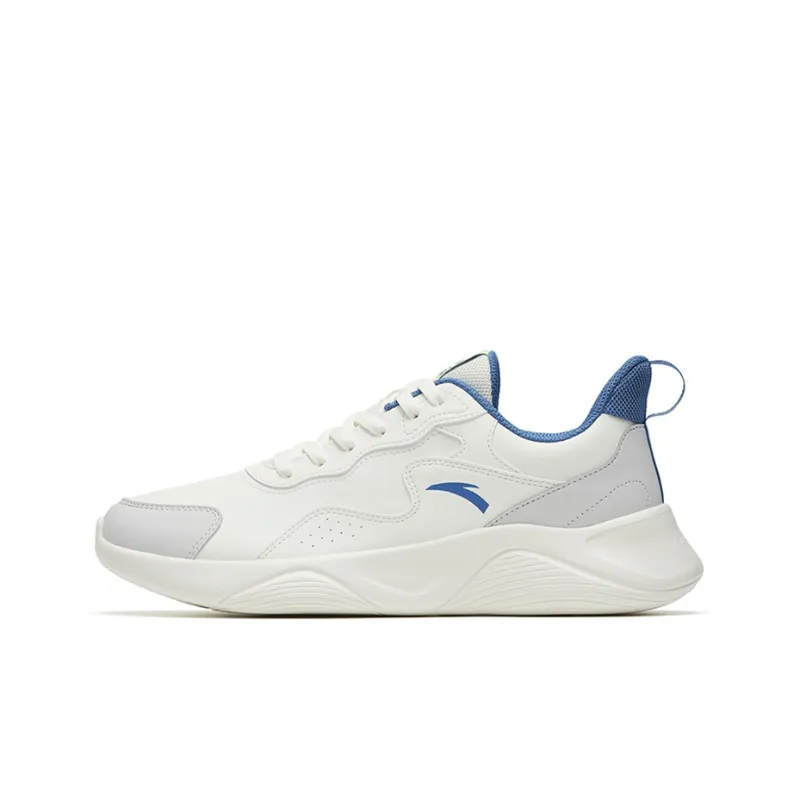 Anta Cushioned Wear Resistant Support Low Top Casual Running Shoes Men's White Gray-0