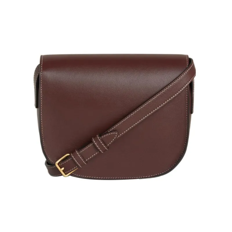 CELINE Cuir Triomphe Smooth Calf Leather Handbag Shoulder Bag Crossbody Bag Women's Burgundy-2