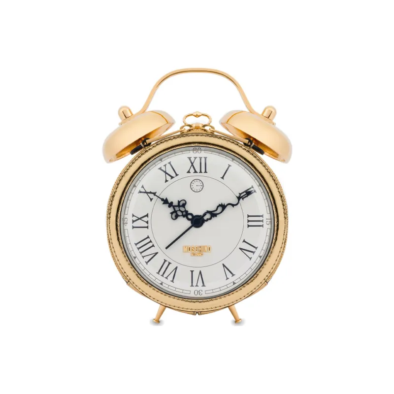 MOSCHINO Fabric With Calfskin Alarm Clock Bag Portable Crossbody Bag Shoulder Bag Women's Gold-0