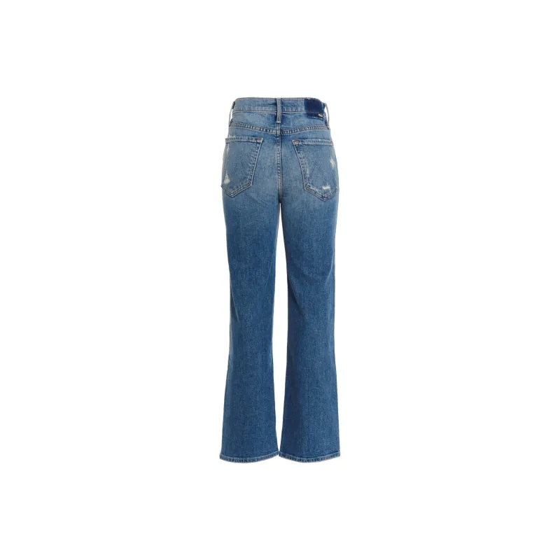 MOTHER Distressed Straight Leg Jeans-1