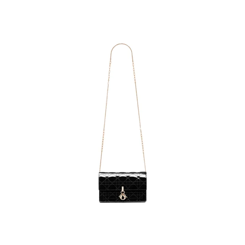 DIOR Lady Dior Calfskin Clutches Shoulder Bag Crossbody Bag Women's Black-3