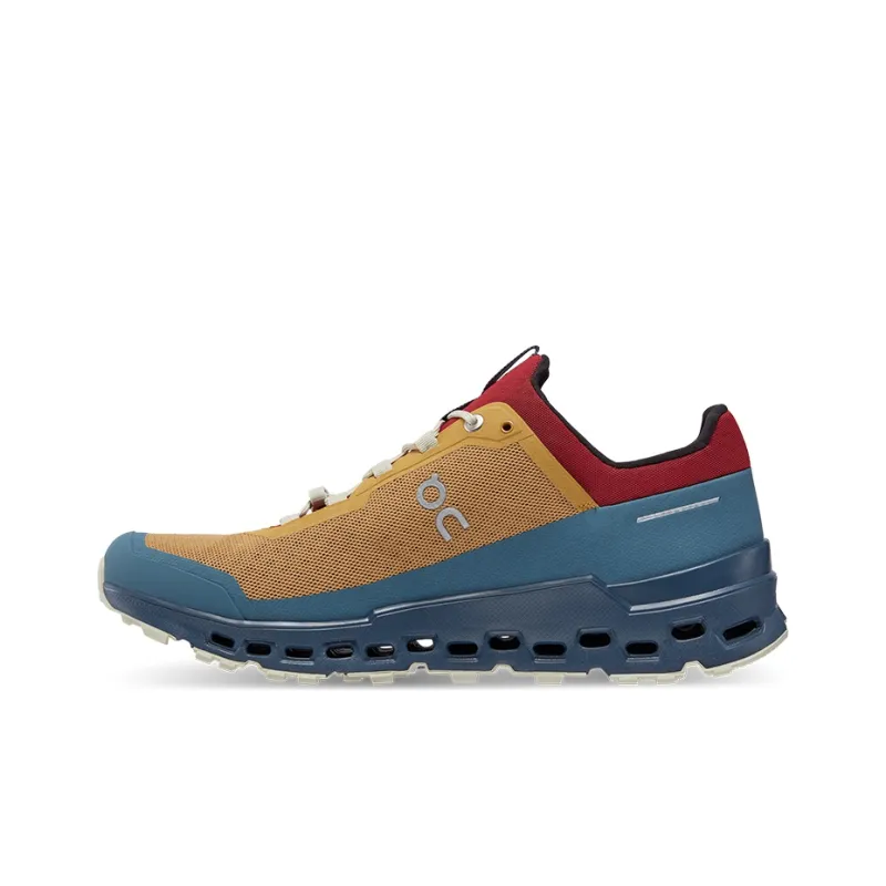 On Ultra Cushioned Slip Resistant Low Top Running Shoes Men's Bronze Navy Blue-0