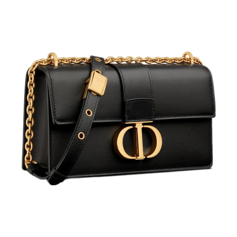 DIOR 30 Montaigne Cow Leather Chain Bag, Shoulder Bag, Crossbody Bag Trumpets Women's Black-2