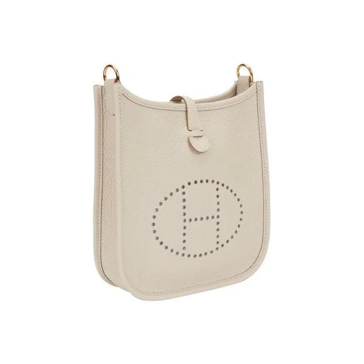 HERMES Evelyne Cow Leather Crossbody Bag Shoulder Bag Women's 10 Craie Milkshake White-2