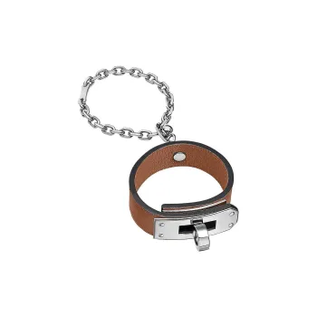 HERMES Glove Clip Pendant Unisex Brown/Silver