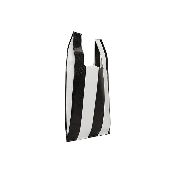 Balenciaga Leather Shopping Bags Regular Women's Black/White-1