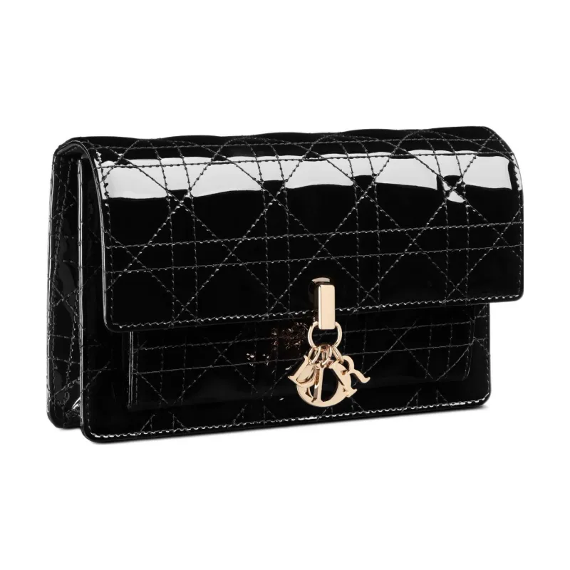 DIOR Lady Dior Calfskin Clutches Shoulder Bag Crossbody Bag Women's Black-1