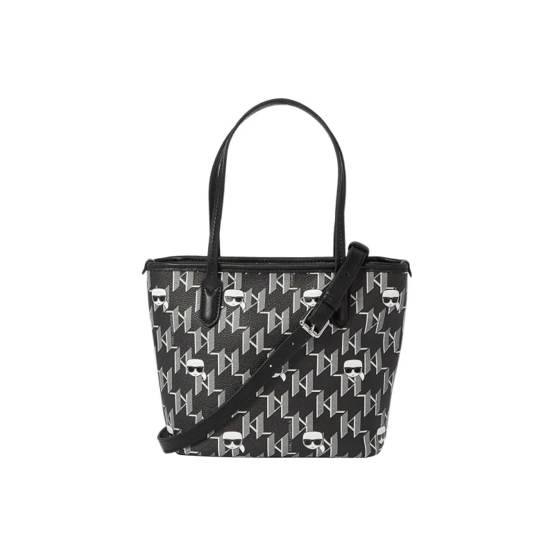 KARL LAGERFELD Polyurethane Tote Bag, Shopping Bag, Shoulder Bag, Crossbody Bag, Handbag Trumpets Women's Black-1