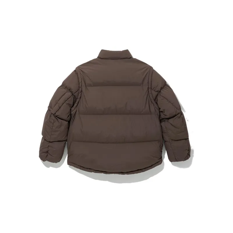 New Era Puffer Jackets Unisex Brown-1