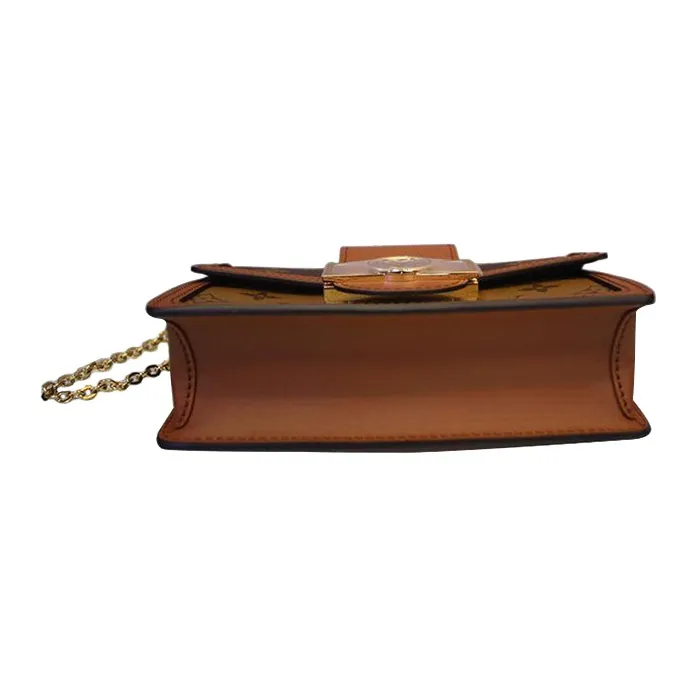 LOUIS VUITTON Dauphine Chain Wallet Monogram Reverse Brown-3
