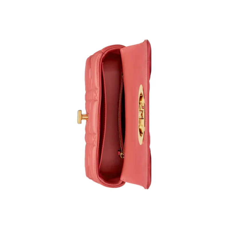 DIOR Caro Calfskin Handheld Shoulder Bag Crossbody Bag Small Size Women's Pink Coral-3