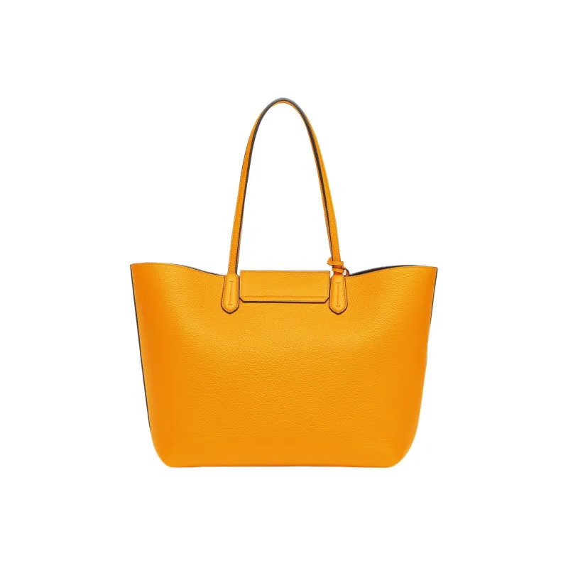 FERRAGAMO GANCINI Stamped Calfskin Tote Bag Shopping Bag Shoulder Bag Handbag Small Size Women's Orange-2