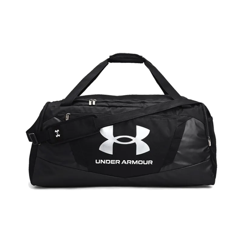 Under Armour Polyester Travel Bag, Shoulder Bag Regular Unisex Black+Metallic Silver-0