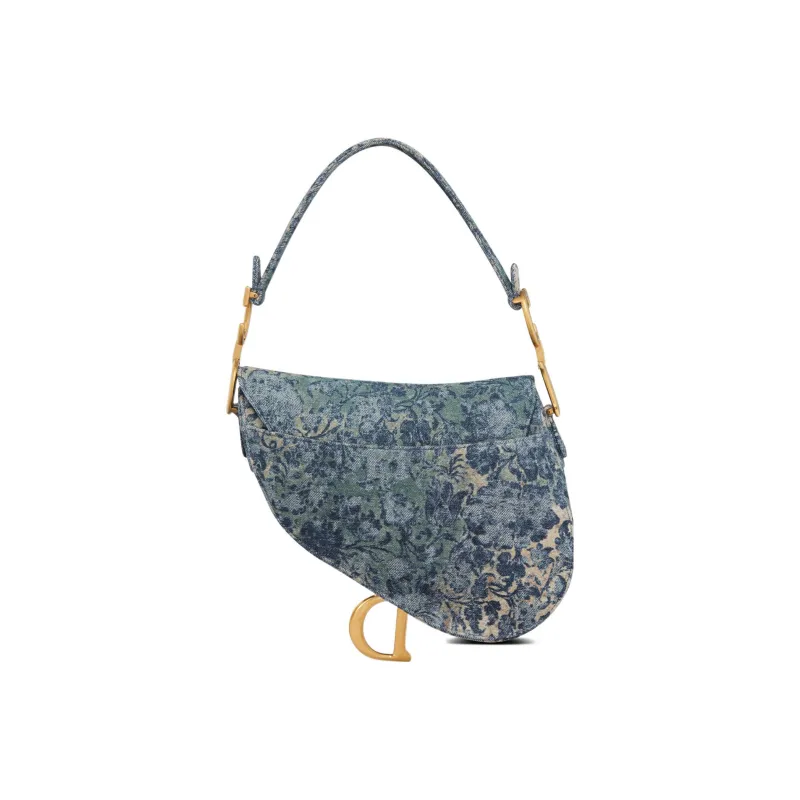 DIOR Saddle Denim Saddle Bag Shoulder Bag Crossbody Bag Handbag Women's Blue-2