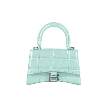 Balenciaga Hourglass Cow Leather Shoulder Bag, Crossbody Bag, Handbag Mini Women's Bright Blue