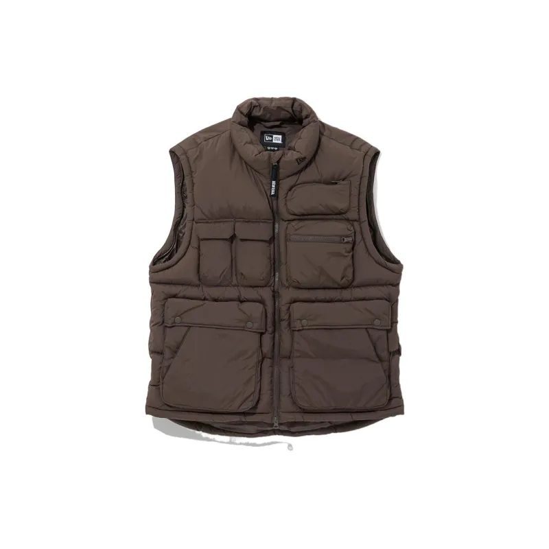 New Era Puffer Jackets Unisex Brown-3