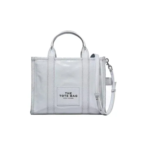 MARC JACOBS Leather Tote Bag Shopping Bag Shoulder Bag Crossbody Bag Handbag Small Size Women's Silver Gray