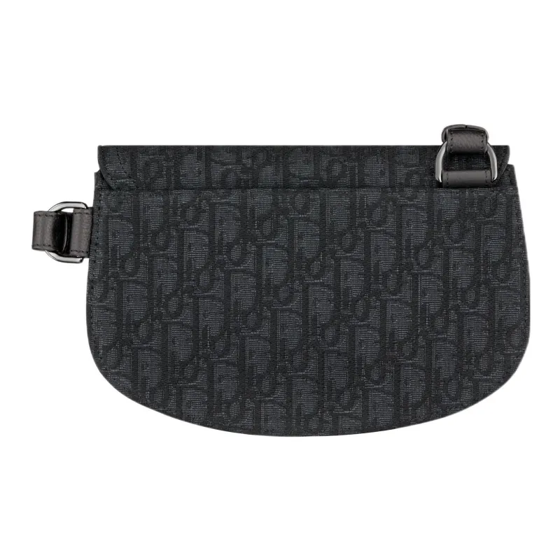 DIOR Jacquard Canvas Saddle Bag, Fanny Pack, Sling Bag, Canvas Bag, Shoulder Bag, Crossbody Bag Men's Black-2
