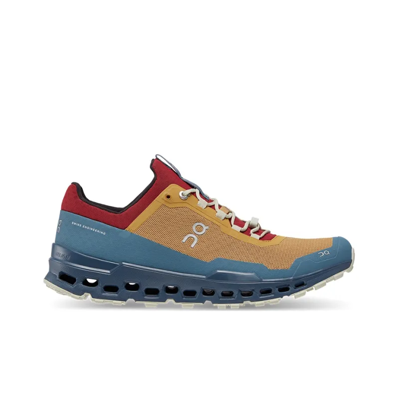 On Ultra Cushioned Slip Resistant Low Top Running Shoes Men's Bronze Navy Blue-1