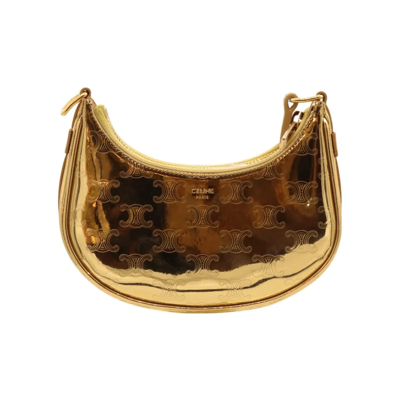 CELINE Leather Handbag Shoulder Bag Women's Gold-0