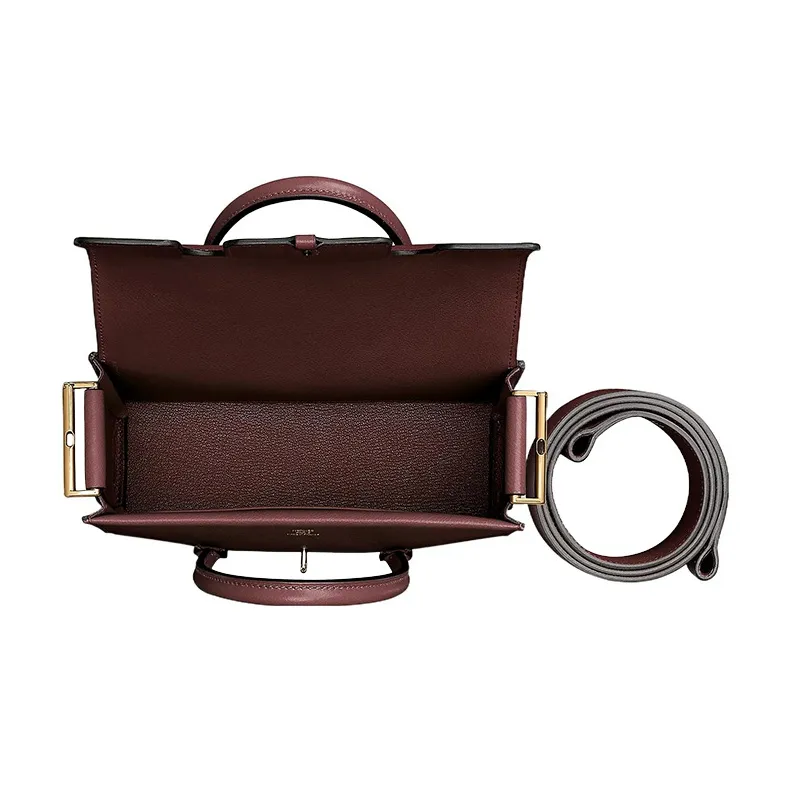 HERMES New Drag 22 Evercolor Calfskin Saddle Bag Handbag Shoulder Bag Crossbody Bag Women's 0G Rouge Sellier Saddle Red-2