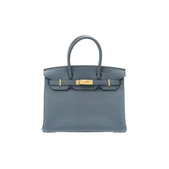 HERMES Birkin Togo Calfskin Birkin Bag Handbags Women's Y7 Bleu Orage Hurricane Blue