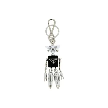 PRADA Keychain Unisex Silver/Black