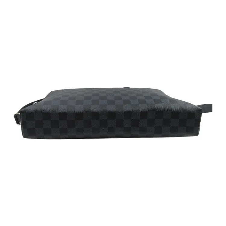 LOUIS VUITTON Canvas With Leather Handbag, Shoulder Bag, Crossbody Bag, Briefcase Men's Gray Black-3