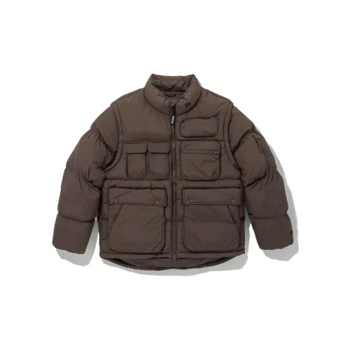 New Era Puffer Jackets Unisex Brown