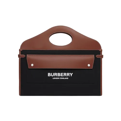 Burberry Calfskin Embellishment Tote Bag Shopping Bag Handbag Shoulder Bag Crossbody Bag Women's Black/Tan