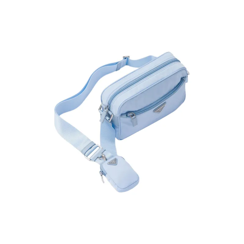 PRADA Recycled Nylon Fabric Crossbody Bag Shoulder Bag Women's Sky Blue-2