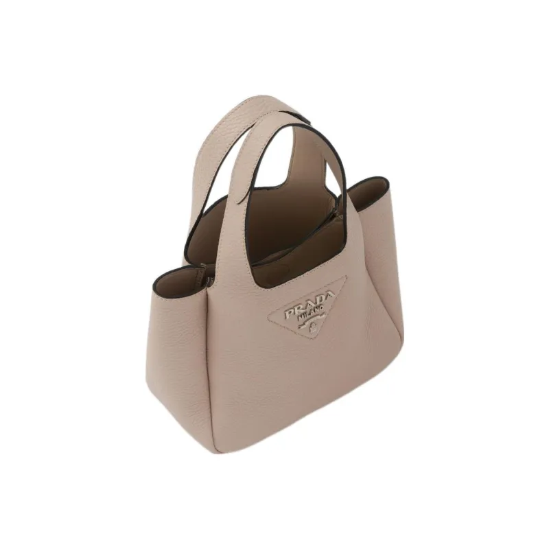 PRADA Leather Basket Bag Tote Bag, Shopping Bag, Handbag Women's Light Pink-2