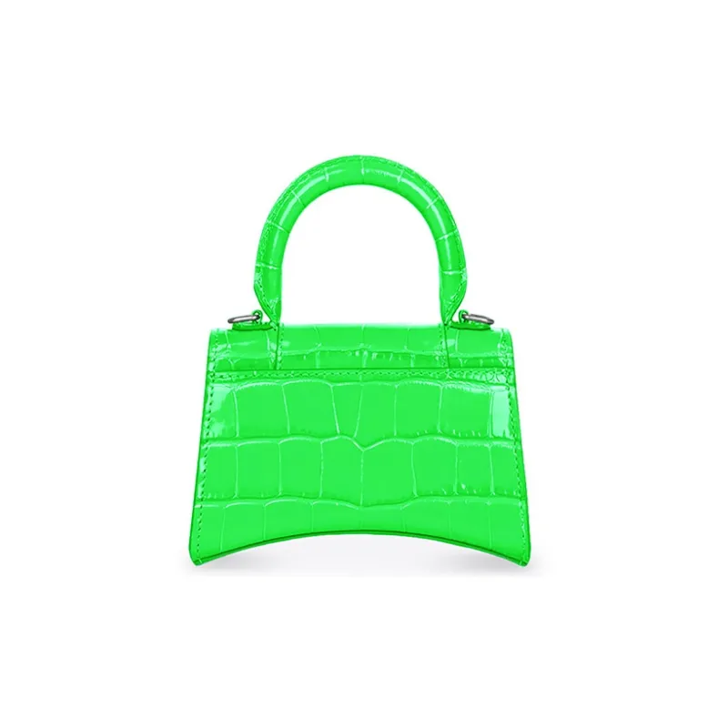 Balenciaga Hourglass Cow Leather Shoulder Bag Crossbody Bag Handbag Mini Women's Neon Green-2