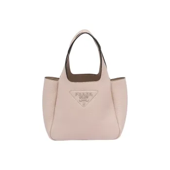 PRADA Leather Basket Bag Tote Bag, Shopping Bag, Handbag Women's Light Pink