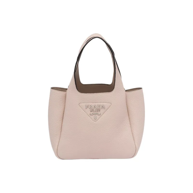 PRADA Leather Basket Bag Tote Bag, Shopping Bag, Handbag Women's Light Pink-0